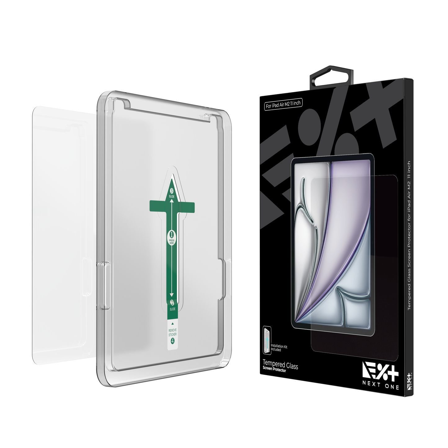 NEXT.ONE iPad Schutzglas mit Anbringhilfe - iPad Air 11" M2