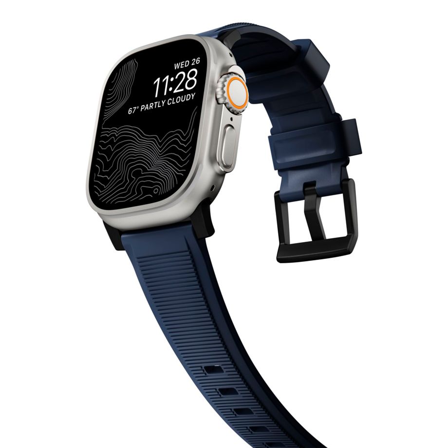 Nomad Rugged Strap Atlantic Blue Connector Black 42/44/45/49mm