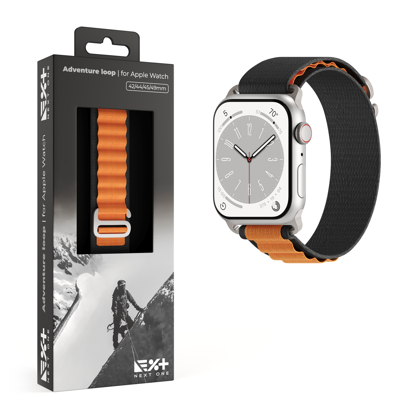 NEXT.ONE Adventure Loop für Apple Watch 42/44/45/49mm | Black-Orange
