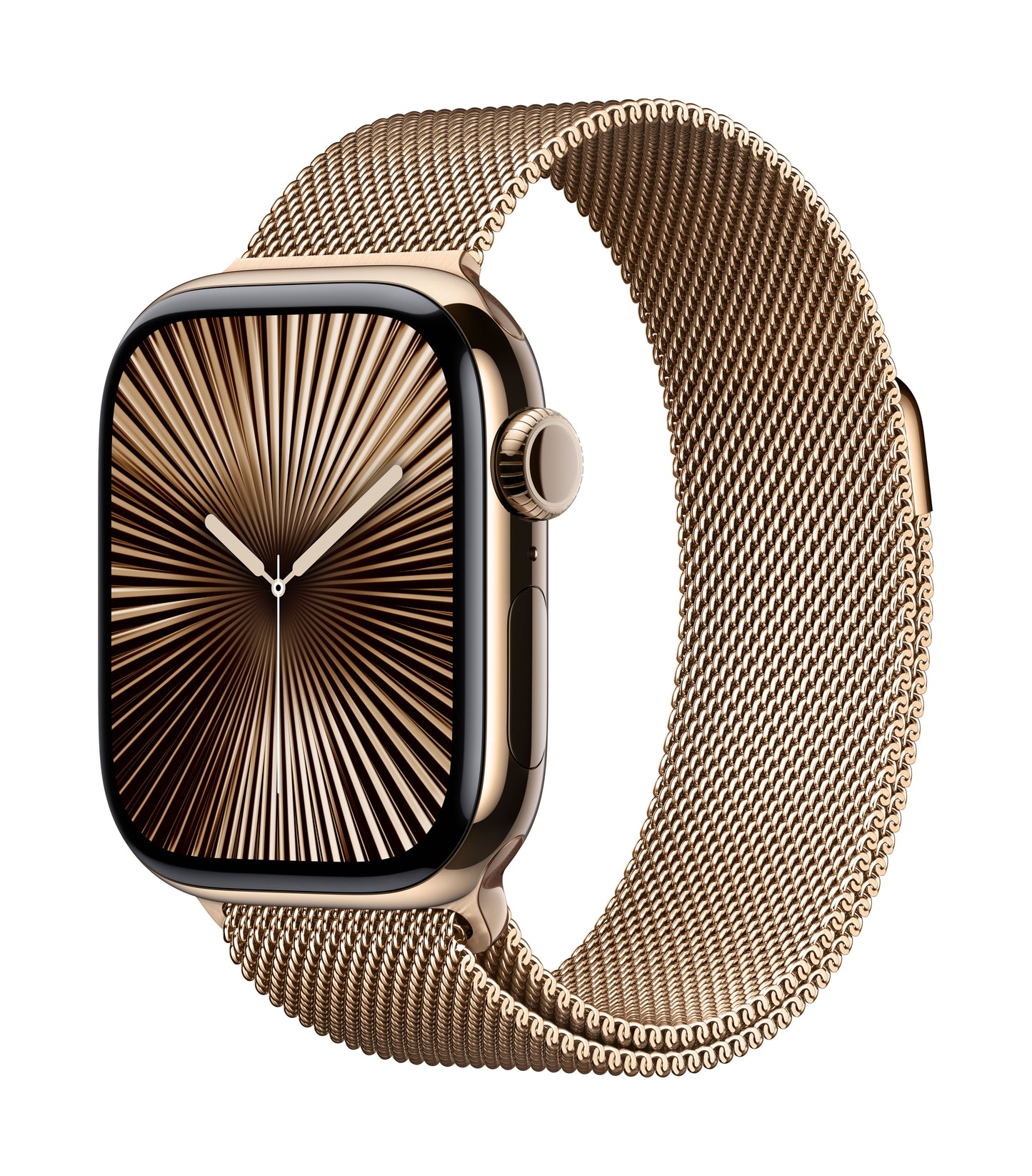 Apple Watch Series 10 GPS + Cellular 42mm Gold Titanium Case with Gold Milanese Loop