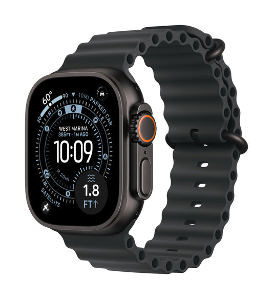 Apple Watch Ultra 3 GPS + Cellular 49mm Schwarzes Titan Case mit Schwarzem Ocean Band