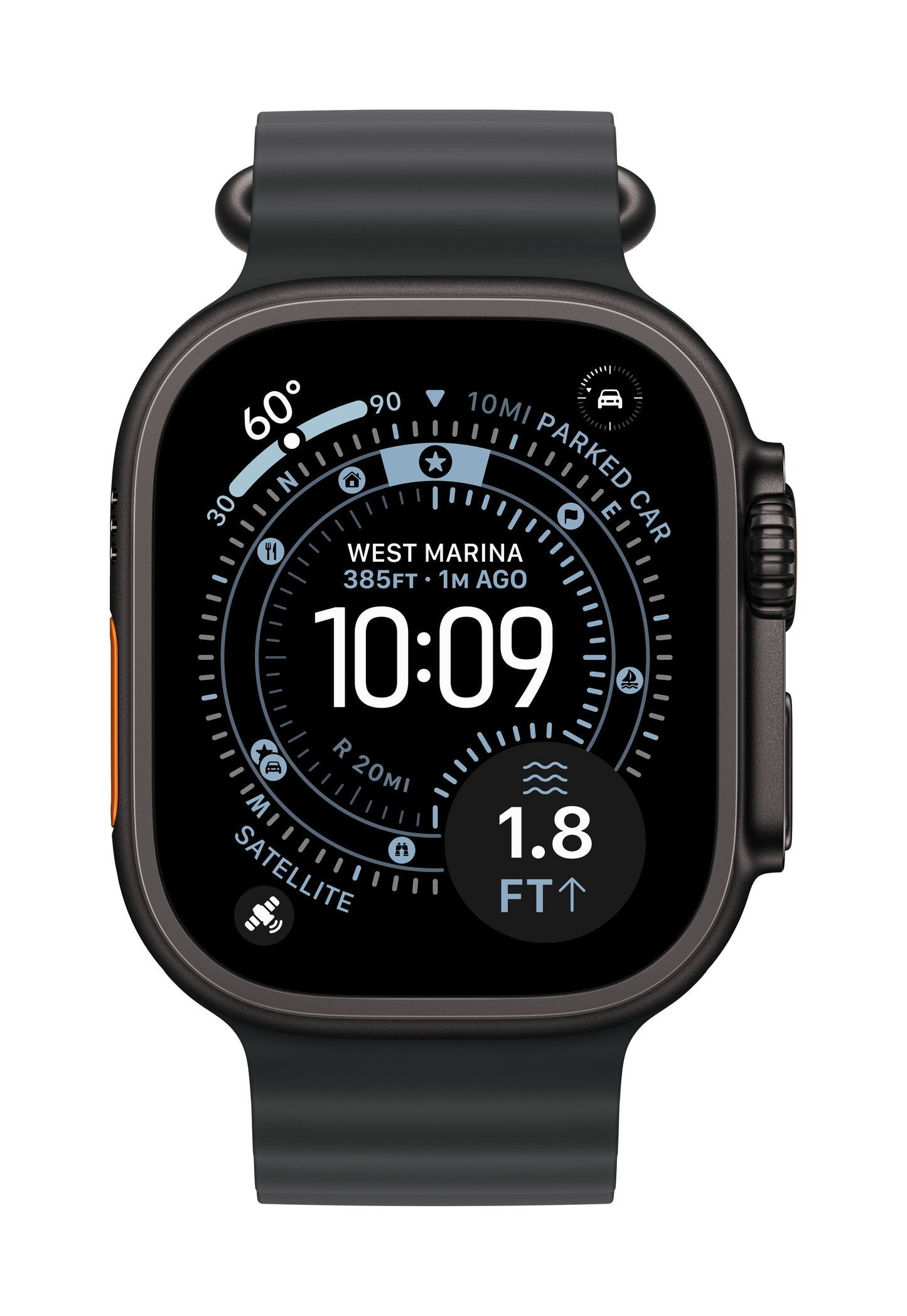 Apple Watch Ultra 3 GPS + Cellular 49mm Schwarzes Titan Case mit Schwarzem Ocean Band
