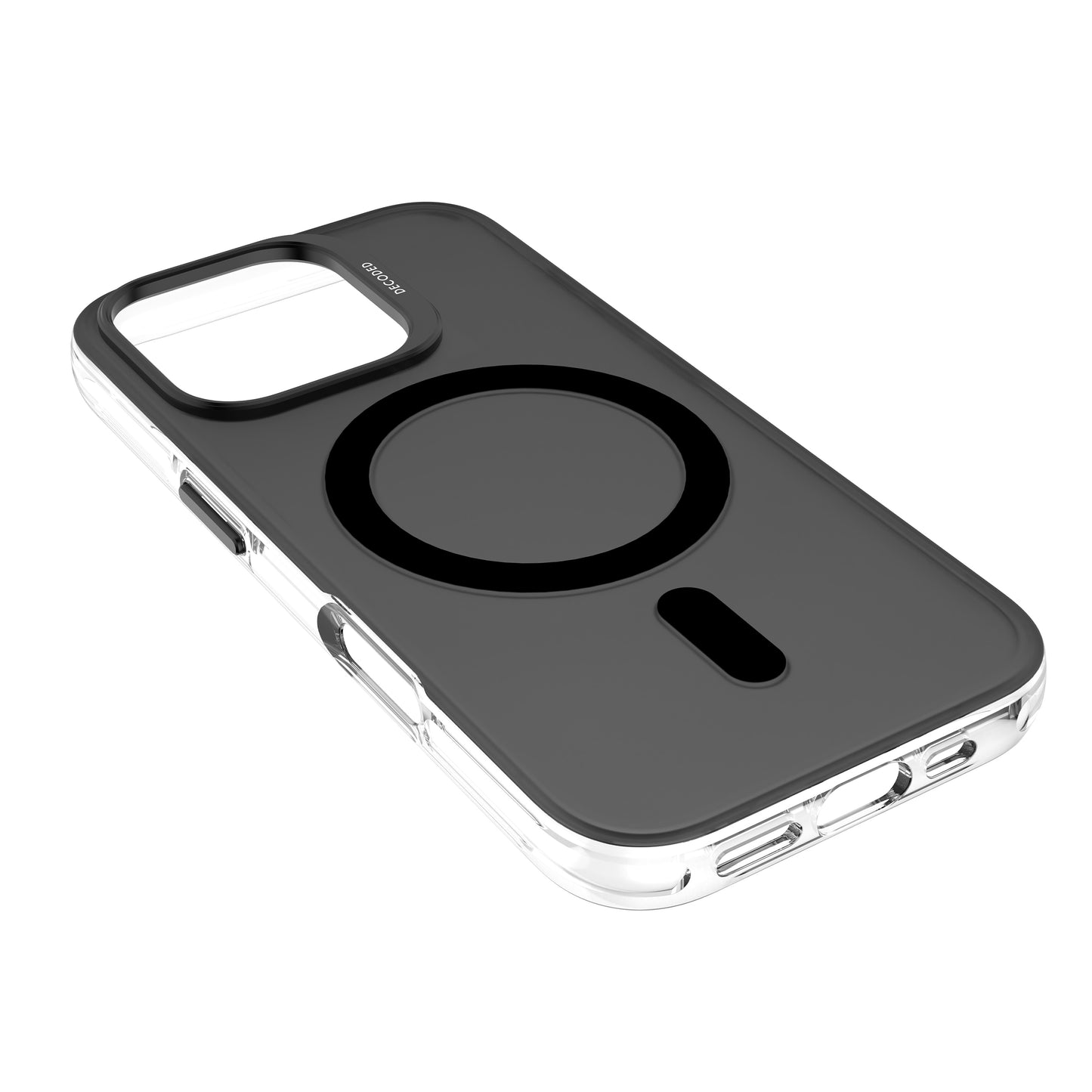 Decoded Recycled Plastic Backcover iPhone 16 Pro Transparent Black