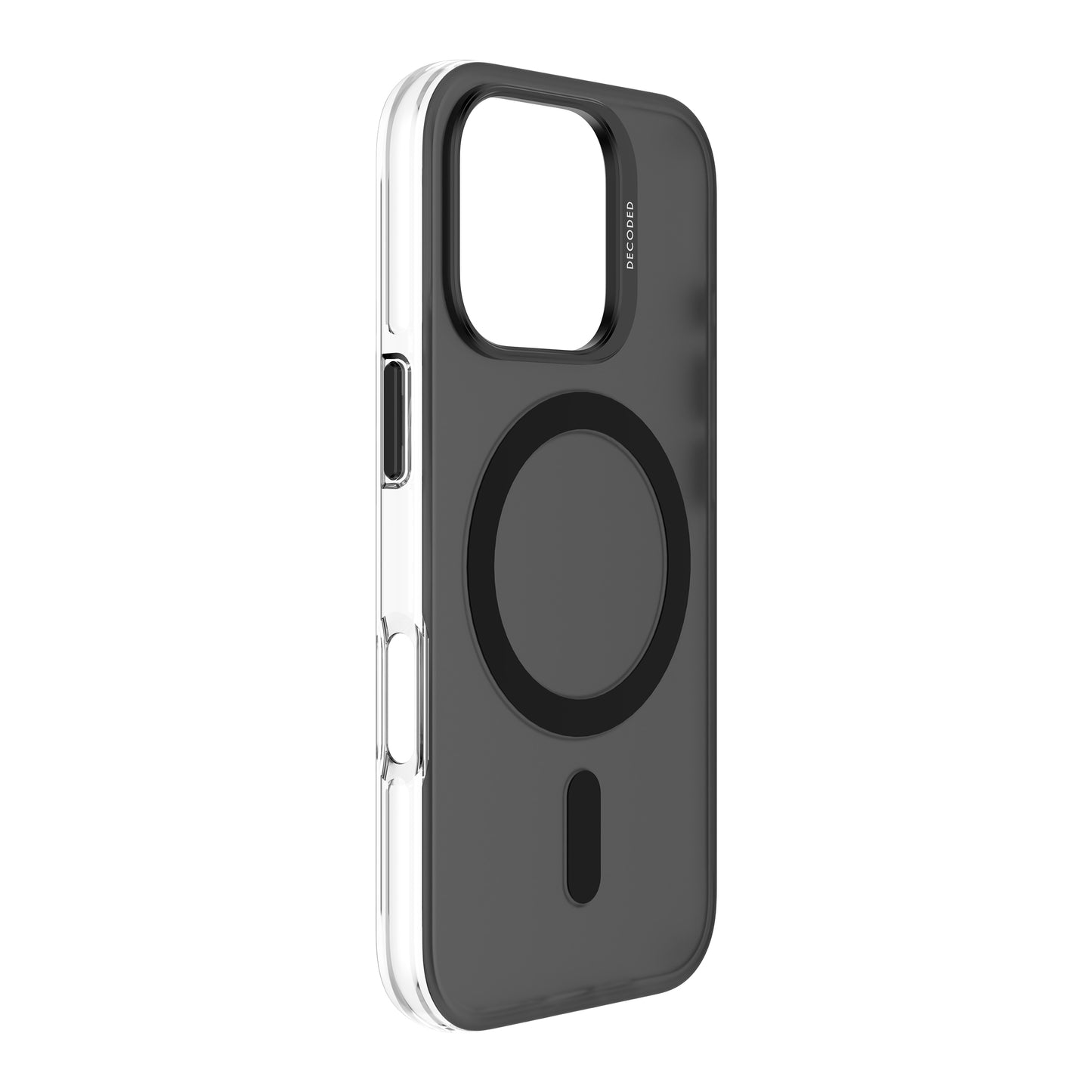 Decoded Recycled Plastic Backcover iPhone 16 Pro Transparent Black