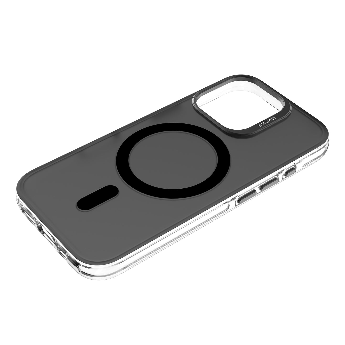 Decoded Recycled Plastic Backcover iPhone 16 Pro Transparent Black