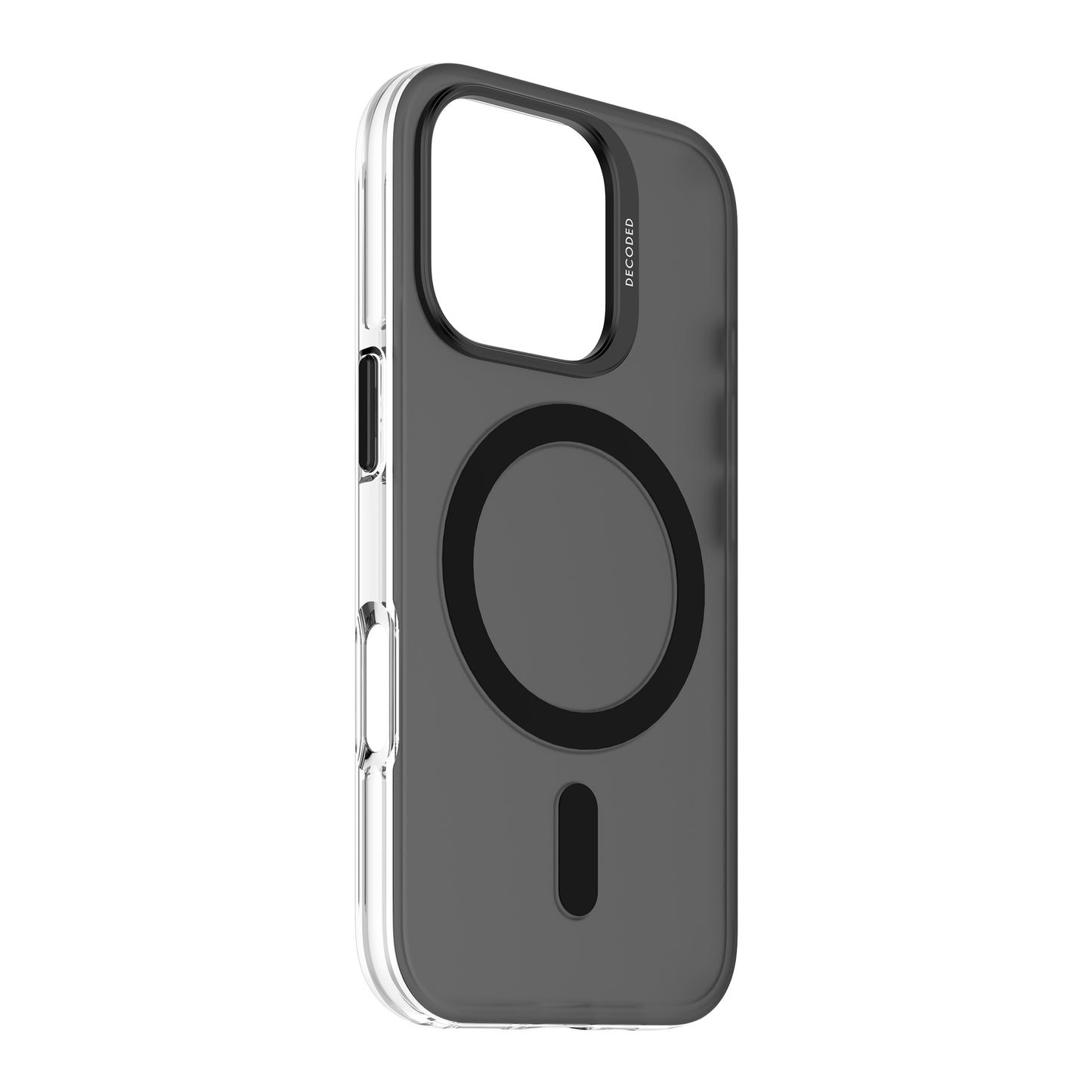 Decoded Recycled Plastic Backcover iPhone 16 Pro Transparent Black