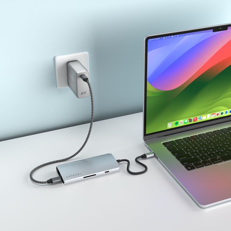 Satechi USB-C Multiport Adapter 8K with Ethernet V3 Silver