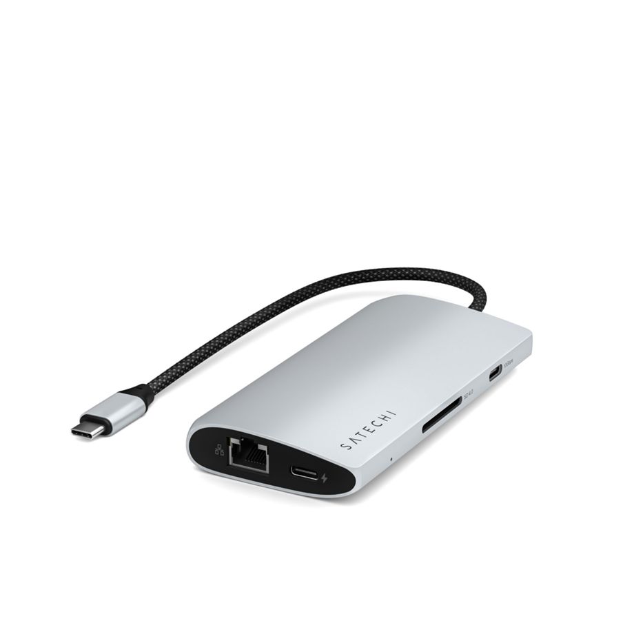 Satechi USB-C Multiport Adapter 8K with Ethernet V3 Silver