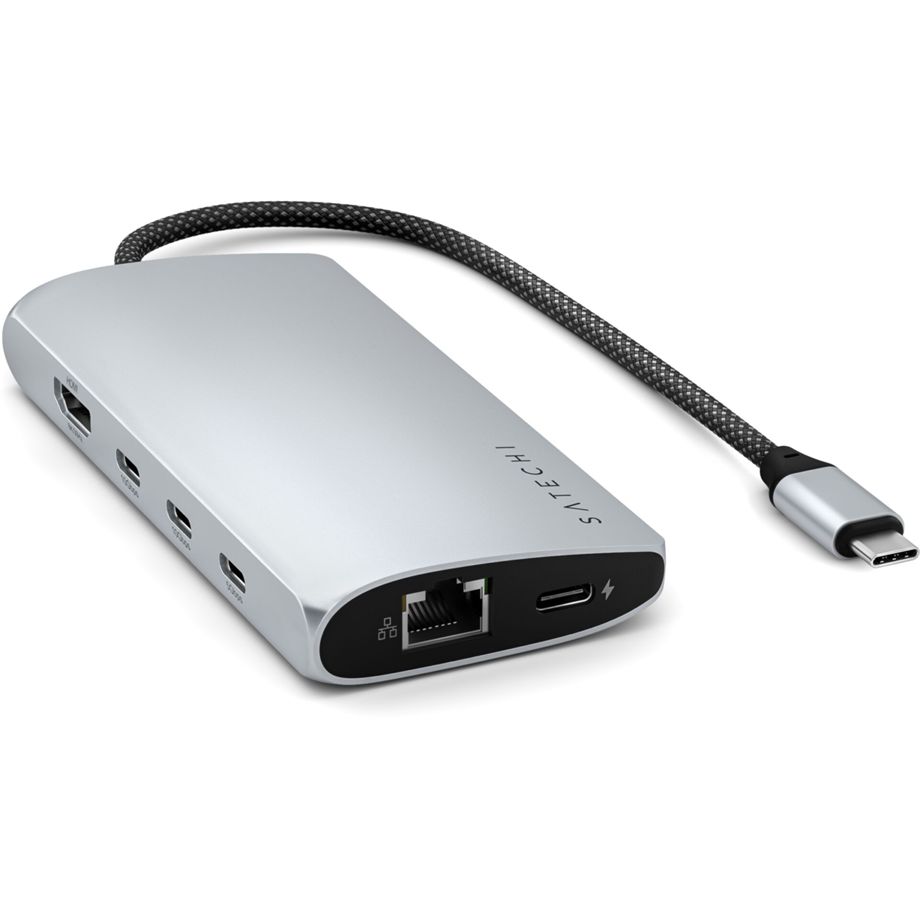 Satechi USB-C Multiport Adapter 8K with Ethernet V3 Silver