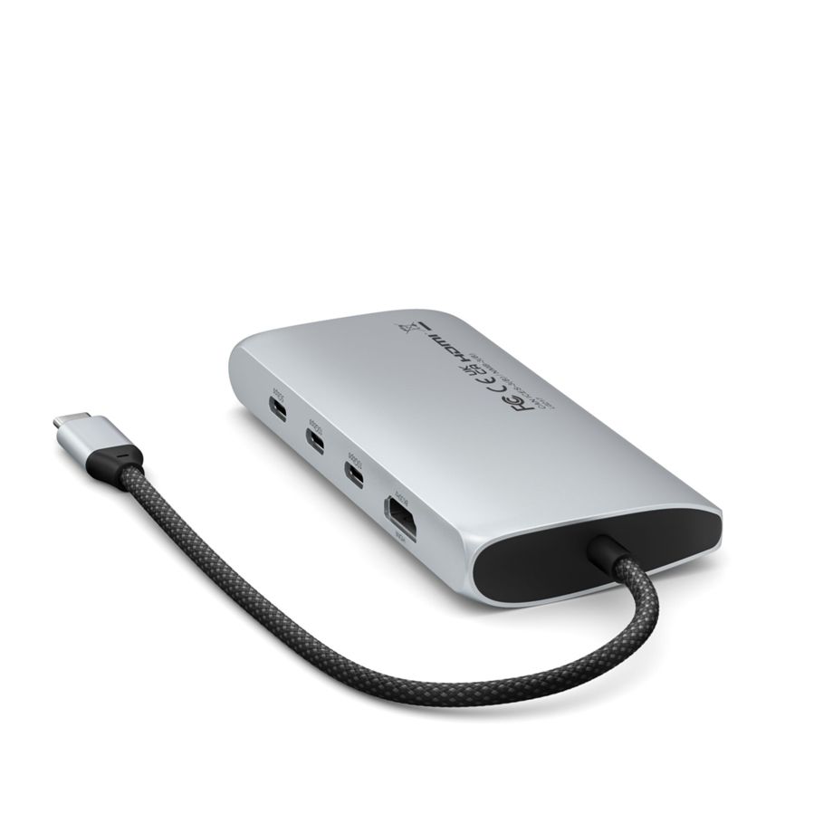 Satechi USB-C Multiport Adapter 8K with Ethernet V3 Silver