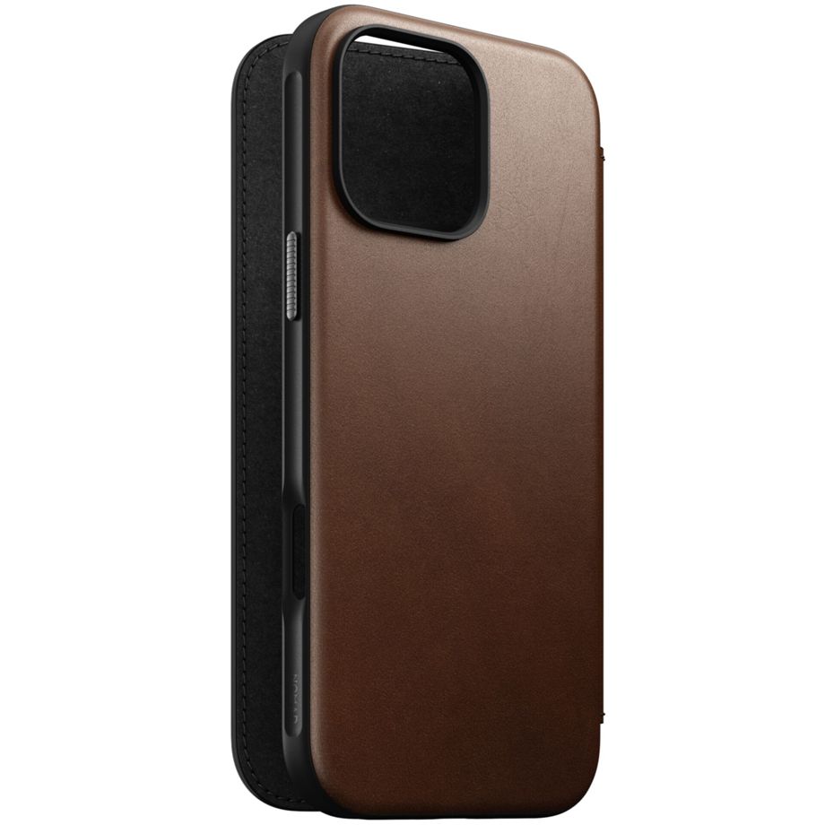 Nomad Modern Leather Folio iPhone 16 Pro Max Brown