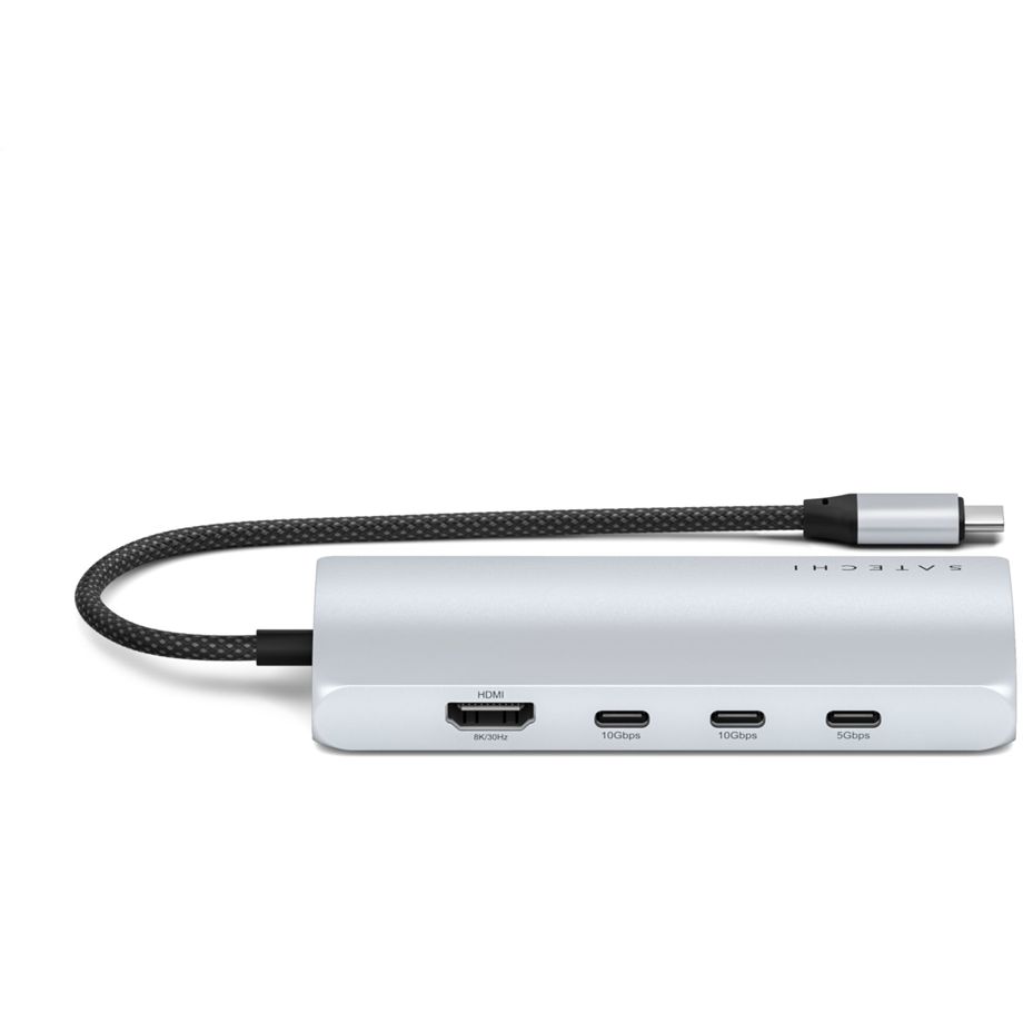 Satechi USB-C Multiport Adapter 8K with Ethernet V3 Silver