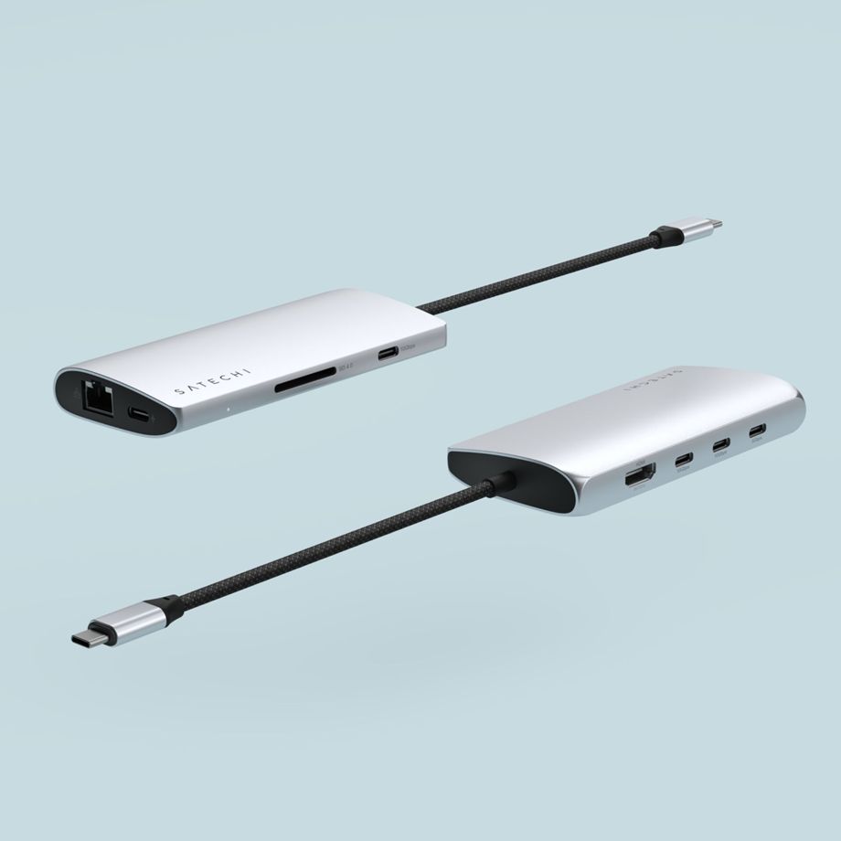 Satechi USB-C Multiport Adapter 8K with Ethernet V3 Silver