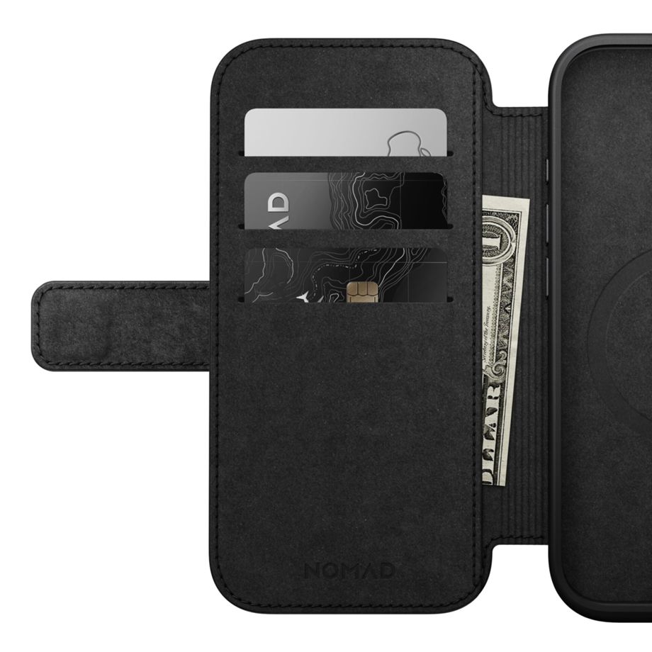 Nomad Modern Leather Folio iPhone 16 Pro Black