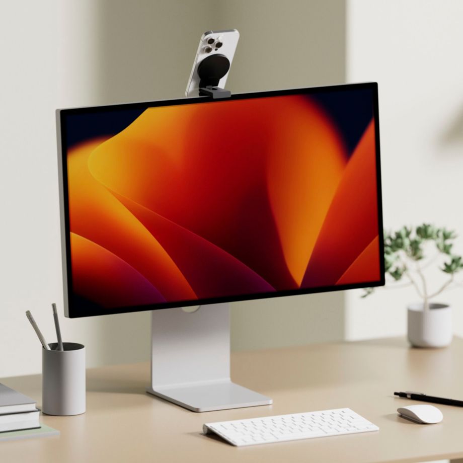 Belkin iPhone-Halter mit MagSafe für Mac-Desktop-Computer und Bildschirme, schwarz