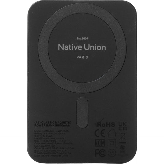 Native Union Classic Magnetic Power Bank 5000mAh Black