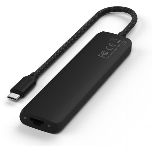 Satechi USB-C 7-in-1 Slim Multi Port Adapter Ethernet Black
