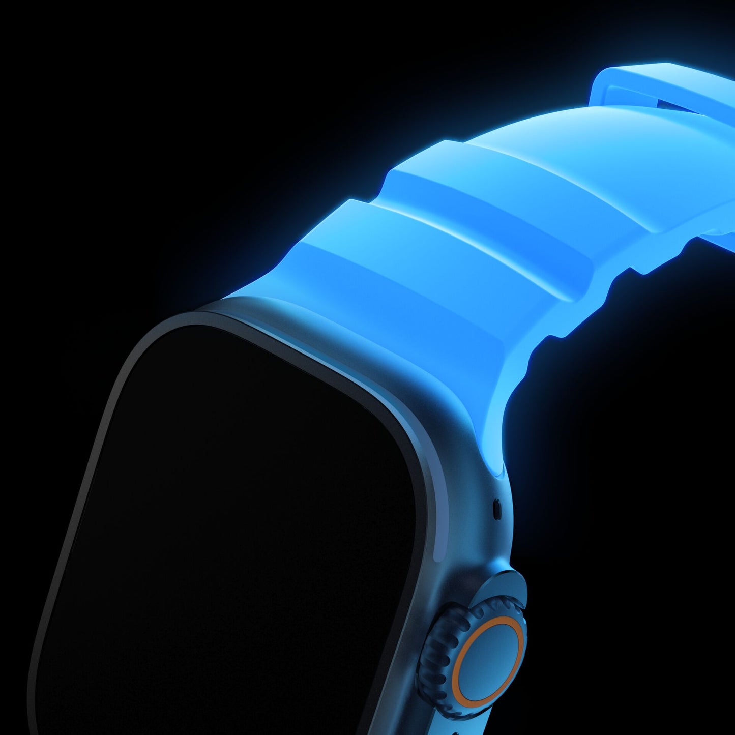 Nomad Rocky Point Band 46/49mm Icy Blue Glow Connector Natural