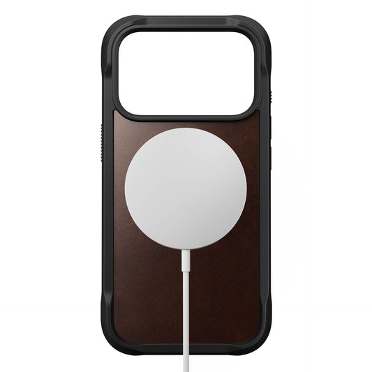 Nomad Rugged Leather Case iPhone 17 Pro Rustic Brown Horween