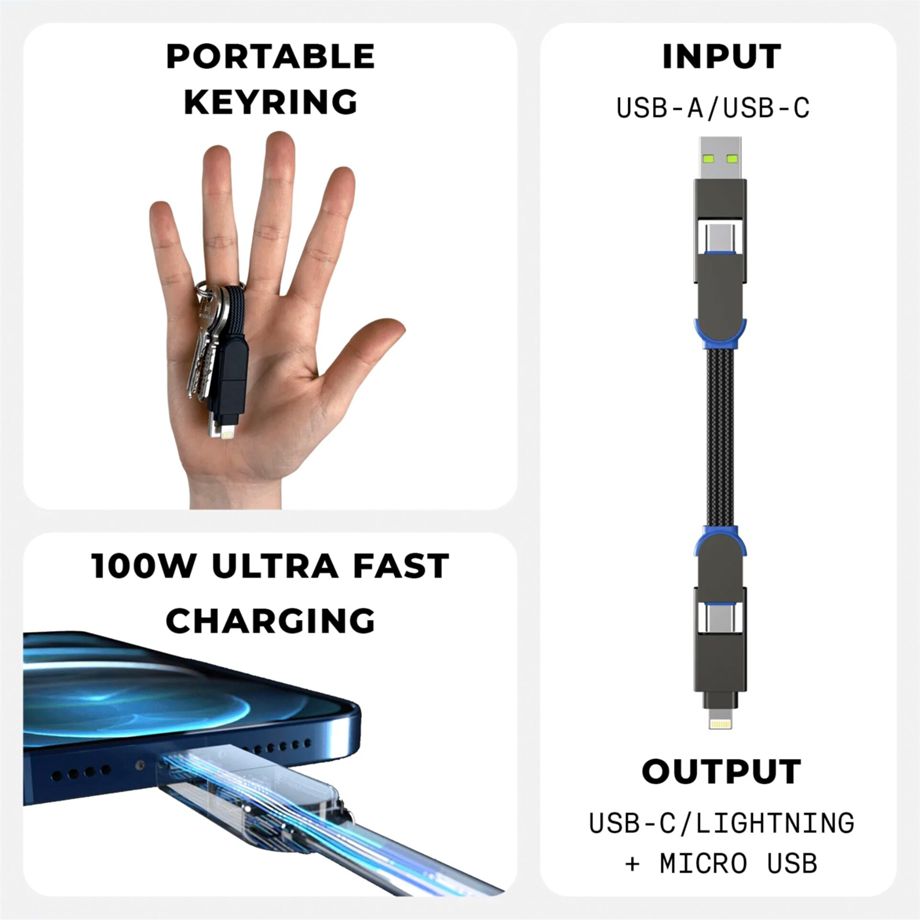 Rolling Square inCharge X Cable Black