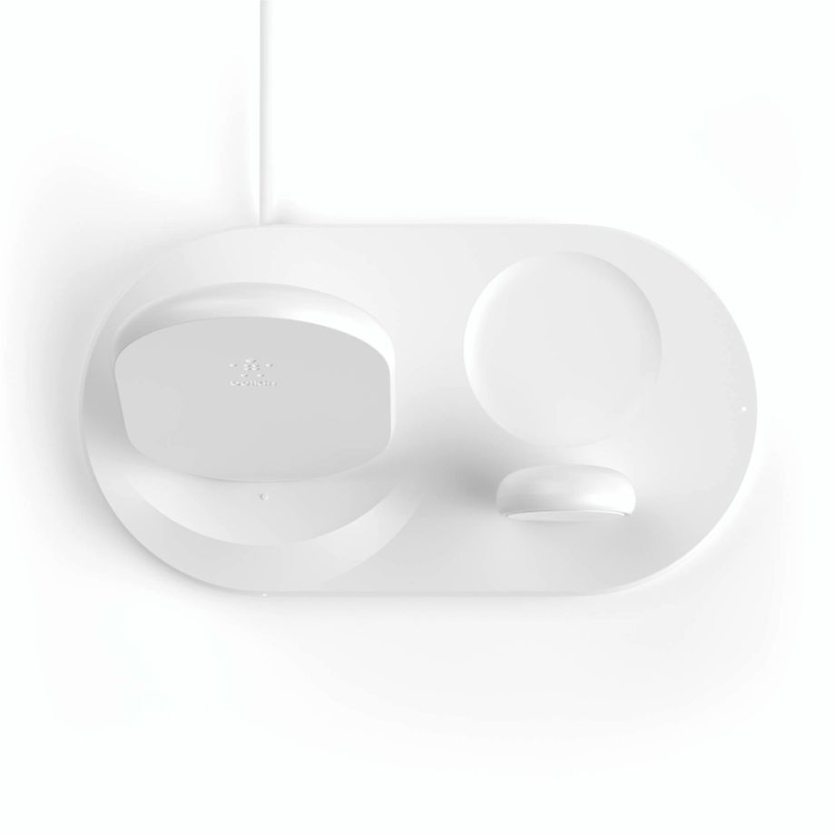 Belkin BoostCharge 3-in-1 Kabellose Ladestation - Für iPhone + Apple Watch + Airpods, weiß