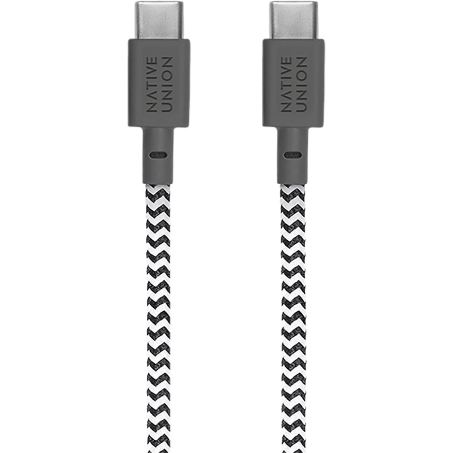 Native Union 30W USB-C Fast GaN Charger White + USB-C Cable Zebra