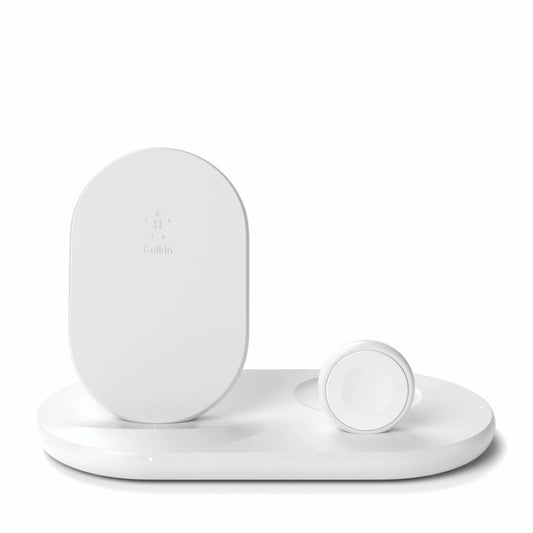 Belkin BoostCharge 3-in-1 Kabellose Ladestation - Für iPhone + Apple Watch + Airpods, weiß