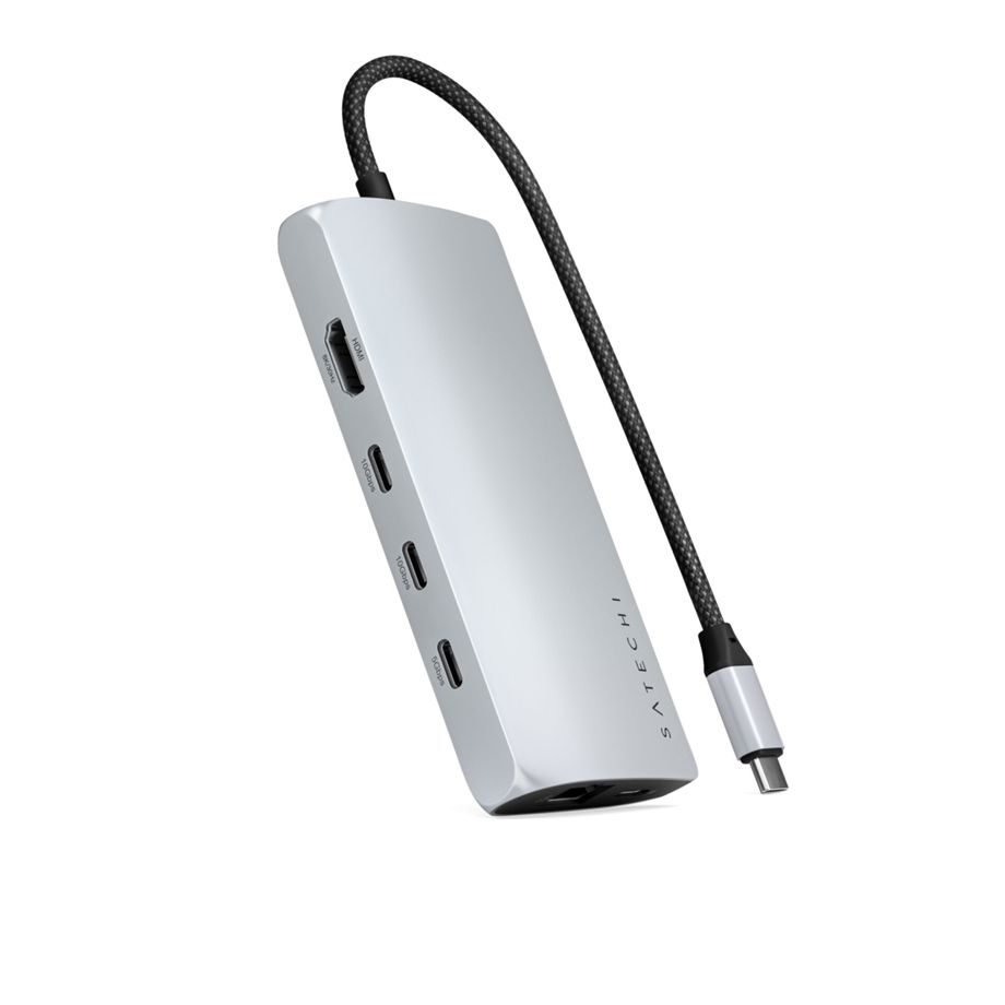 Satechi USB-C Multiport Adapter 8K with Ethernet V3 Silver