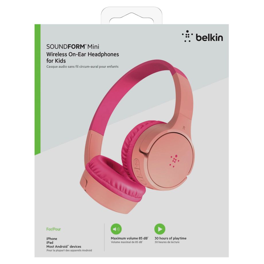 Belkin SoundForm Mini - On-Ear Kopfhörer für Kinder, pink