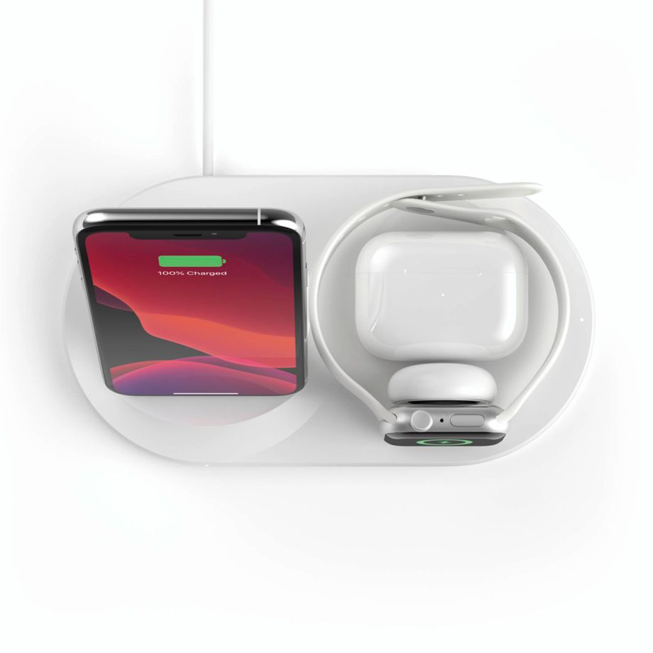 Belkin BoostCharge 3-in-1 Kabellose Ladestation - Für iPhone + Apple Watch + Airpods, weiß