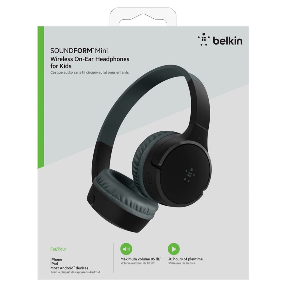 Belkin SoundForm Mini - On-Ear Kopfhörer für Kinder, schwarz