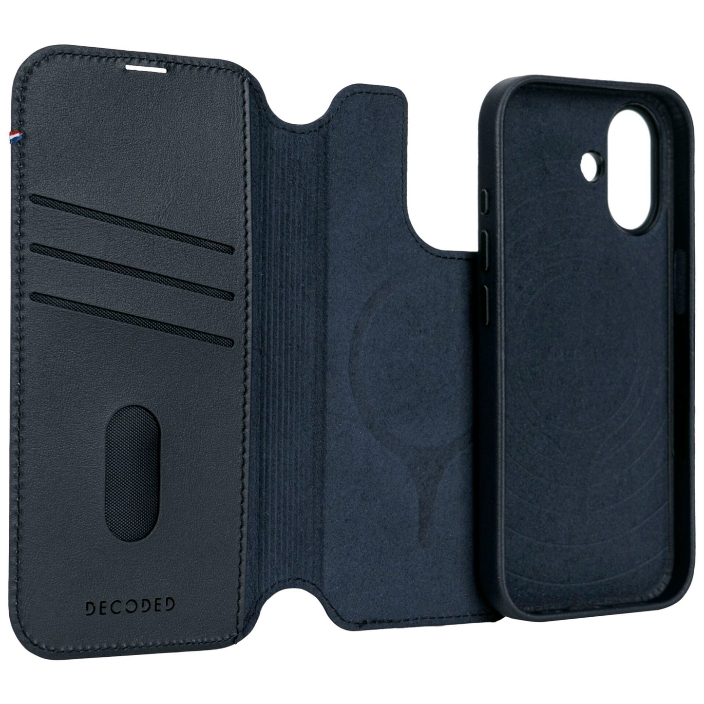 Decoded Leather Detachable Wallet iPhone 17 Navy Shadow