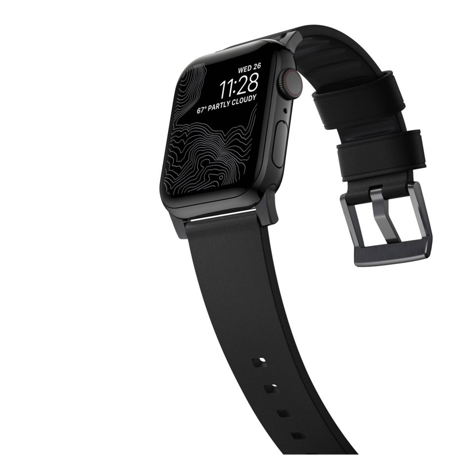 Nomad Modern Strap Black Active Leather Black Connectors 42/44/45/49 ProV2