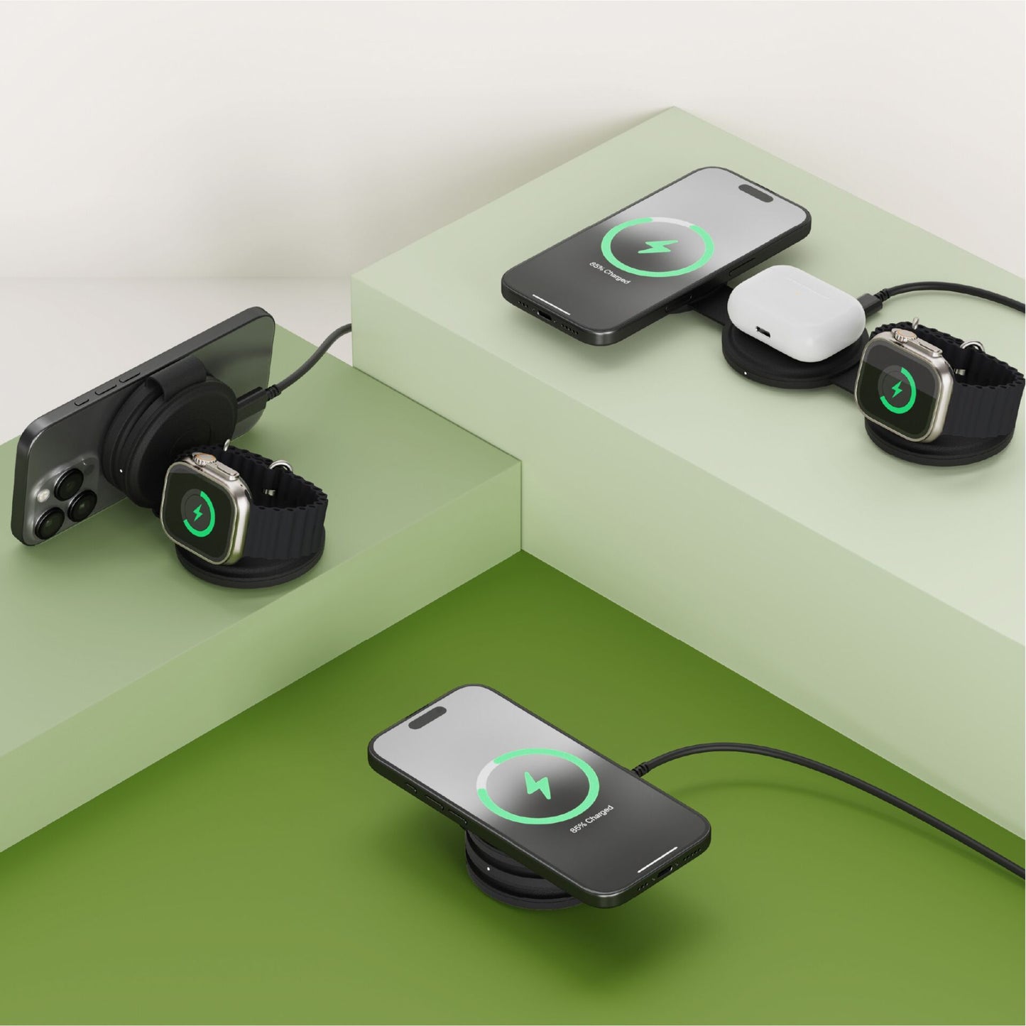 Satechi OntheGo 3-in-1 Wireless Charger Black