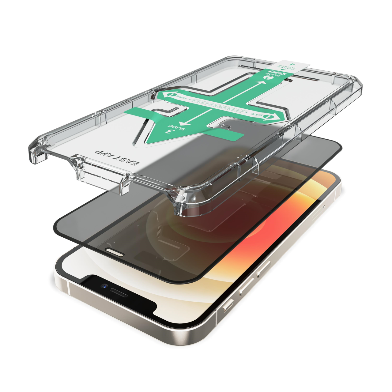 NEXT.ONE iPhone Privacy Schutzglas mit Anbringhilfe - iPhone 12 / iPhone 12 Pro