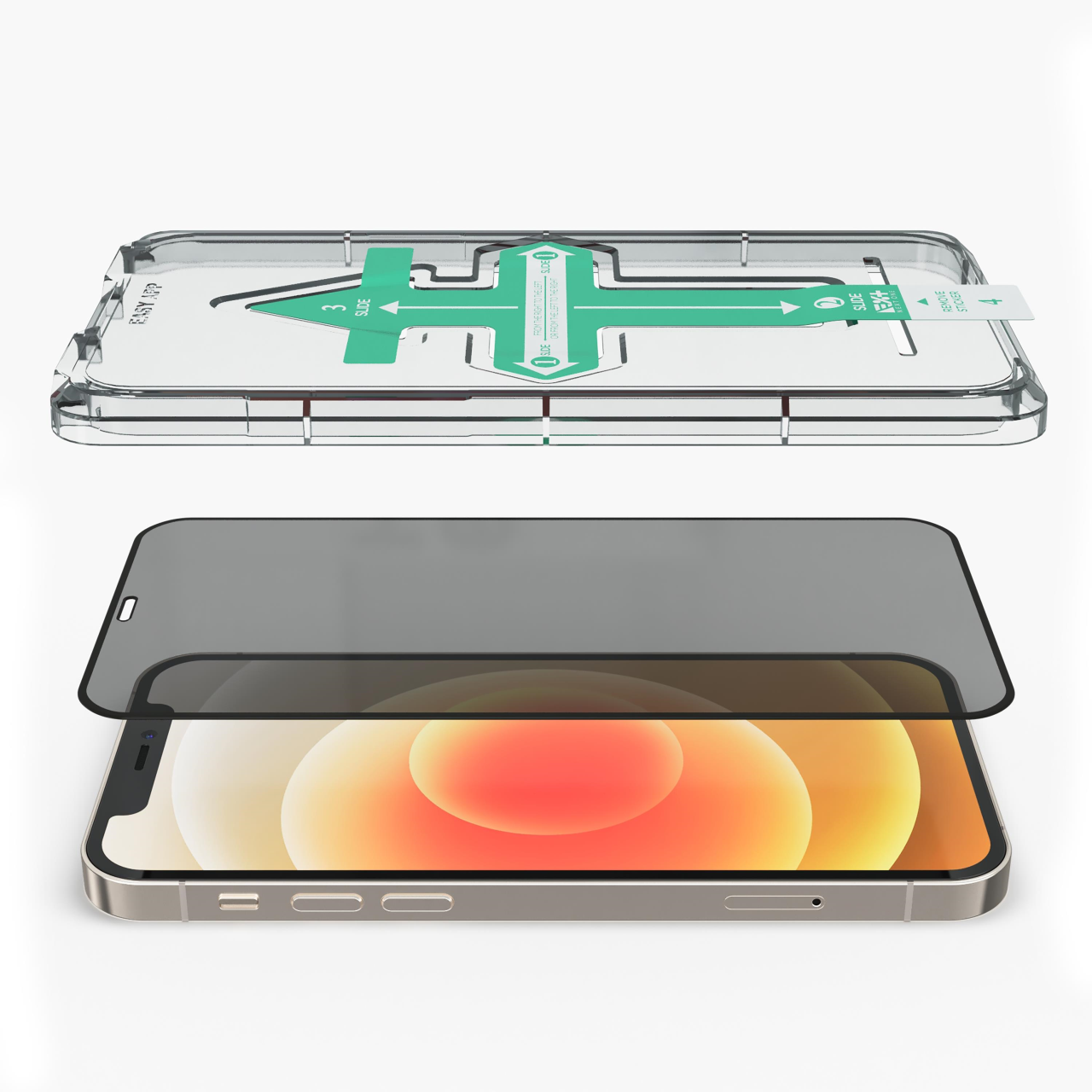 NEXT.ONE iPhone Privacy Schutzglas mit Anbringhilfe - iPhone 12 / iPhone 12 Pro