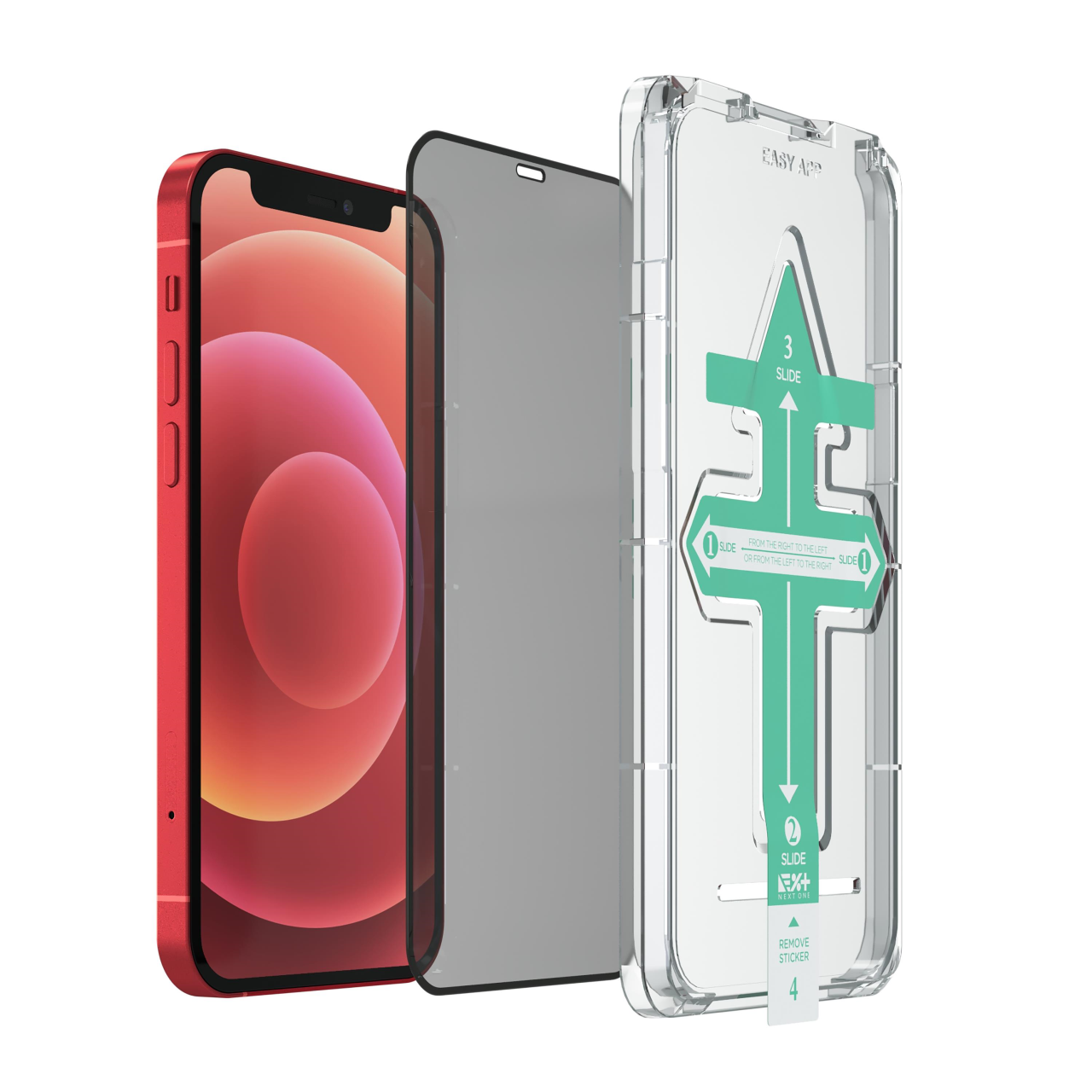 NEXT.ONE iPhone Privacy Schutzglas mit Anbringhilfe - iPhone 12 mini