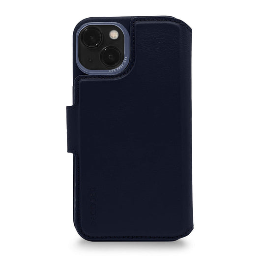 Decoded - Leather Detachable Wallet for iPhone 14 Plus - Steel Blue