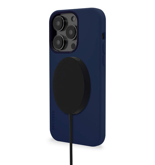 Decoded - AntiMicrobial Silicone Backcover | iPhone 14 Pro Max (6.7 inch) - Navy Peony