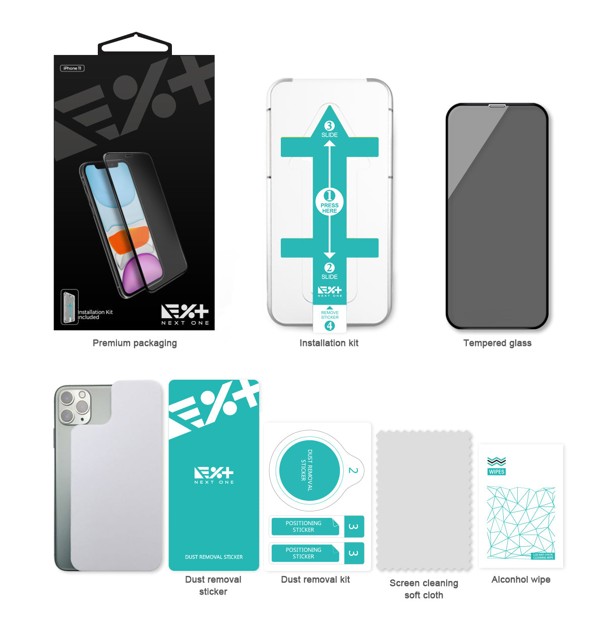 NEXT.ONE iPhone Privacy Schutzglas mit Anbringhilfe - iPhone 11