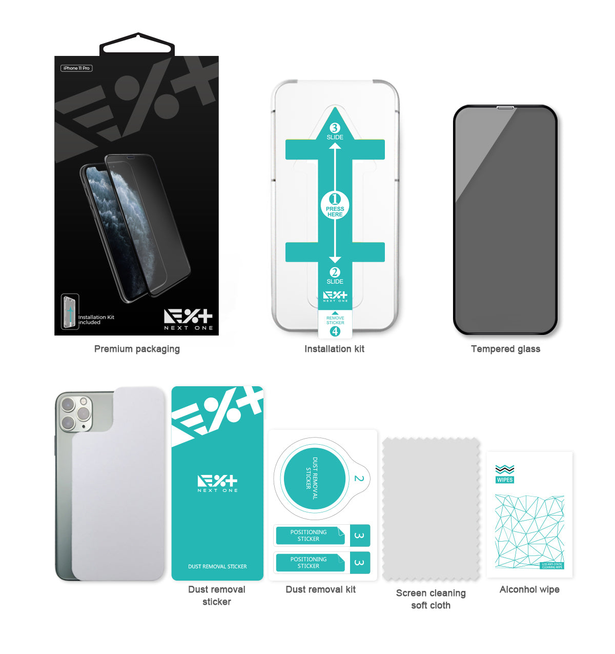 NEXT.ONE iPhone Privacy Schutzglas mit Anbringhilfe - iPhone 11 Pro