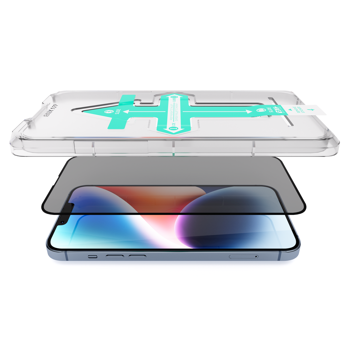 NEXT.ONE iPhone Privacy Schutzglas mit Anbringhilfe - iPhone 14 Plus
