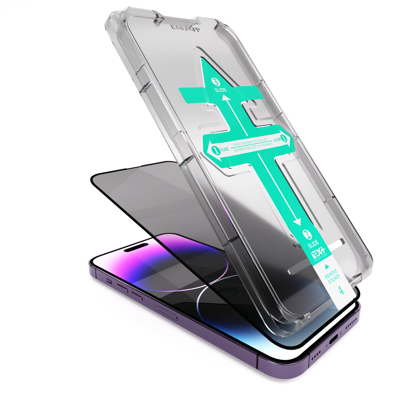 NEXT.ONE iPhone Privacy Schutzglas mit Anbringhilfe - iPhone 14 Pro
