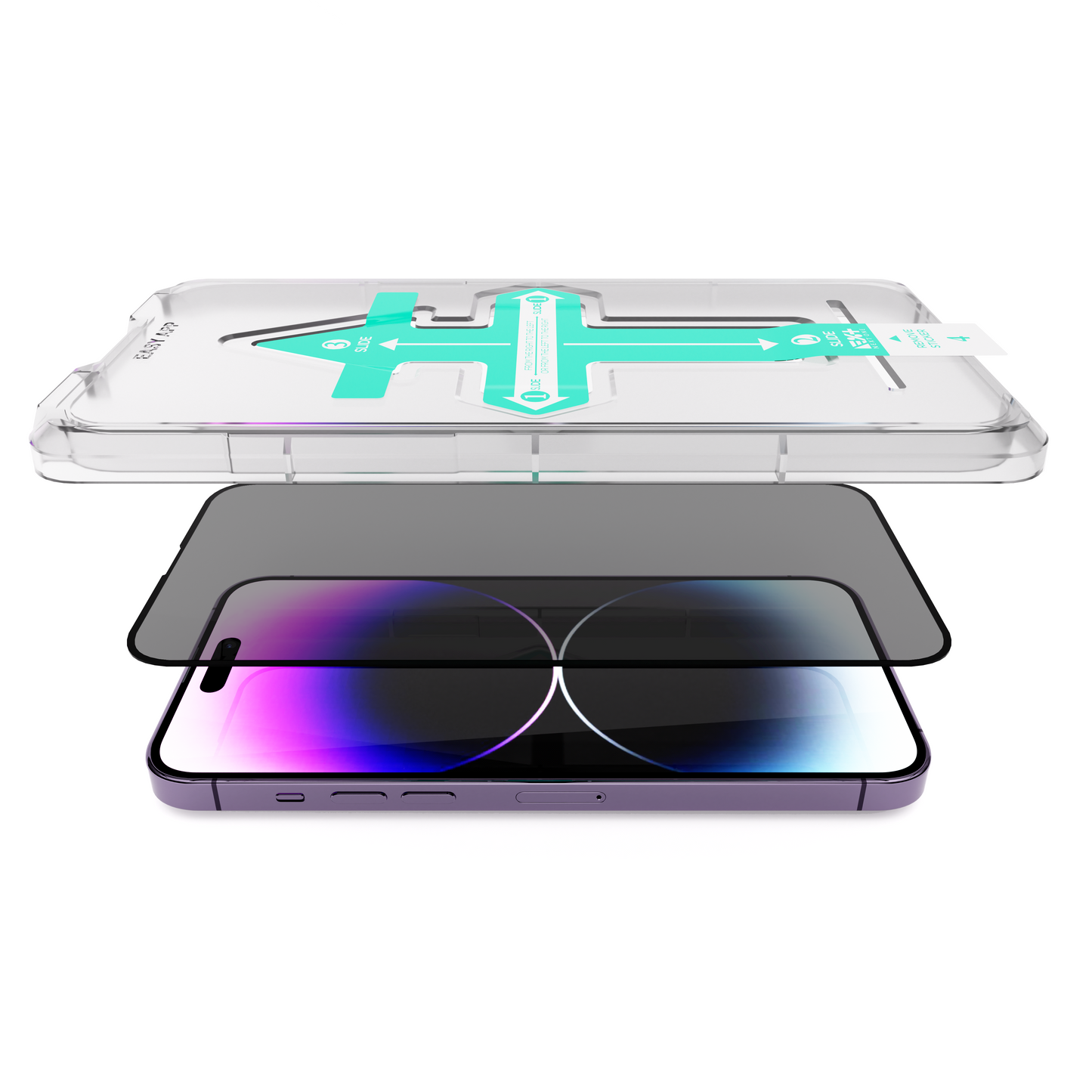 NEXT.ONE iPhone Privacy Schutzglas mit Anbringhilfe - iPhone 14 Pro