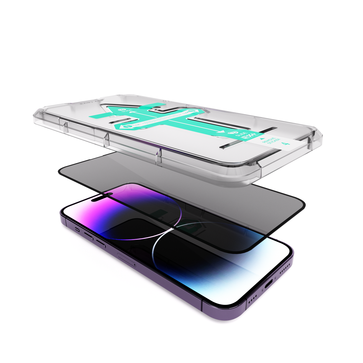 NEXT.ONE iPhone Privacy Schutzglas mit Anbringhilfe - iPhone 14 Pro