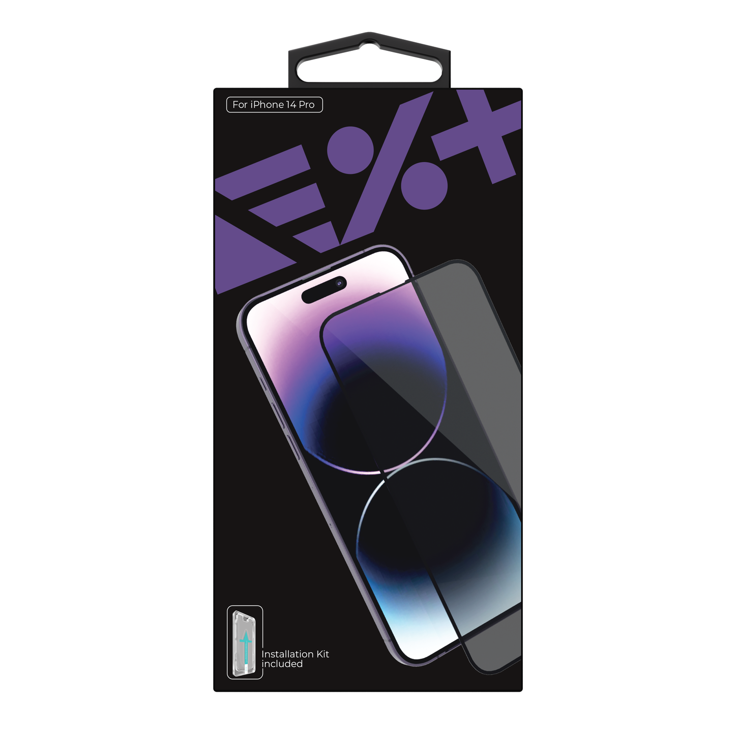 NEXT.ONE iPhone Privacy Schutzglas mit Anbringhilfe - iPhone 14 Pro