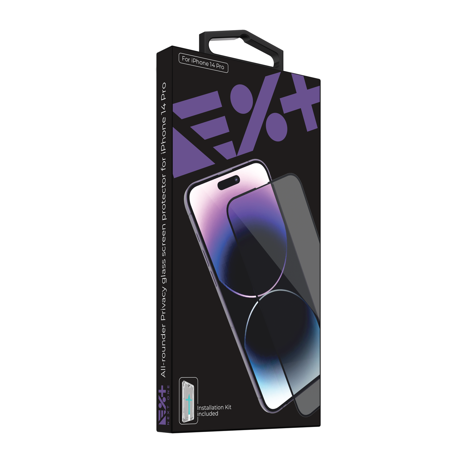 NEXT.ONE iPhone Privacy Schutzglas mit Anbringhilfe - iPhone 14 Pro
