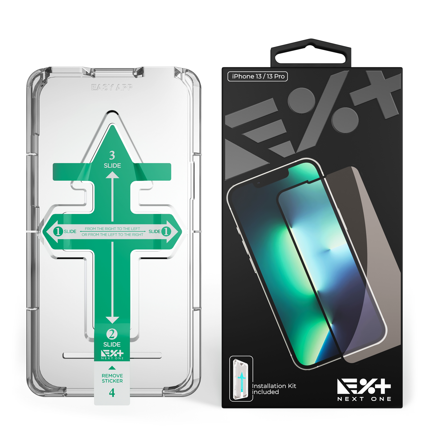 NEXT.ONE iPhone Schutzglas mit Anbringhilfe - iPhone 13 / iPhone 13 Pro