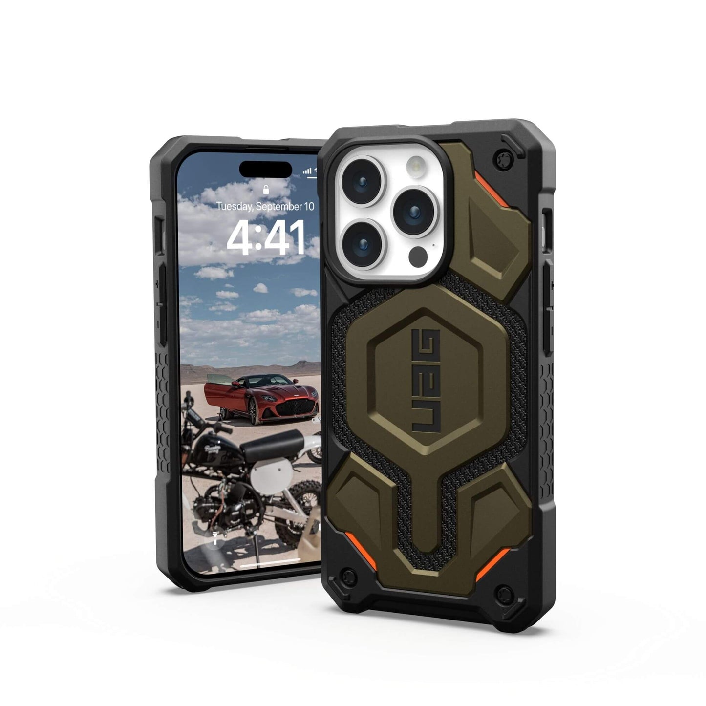 UAG Urban Armor Gear Monarch Pro MagSafe Case | Apple iPhone 15 Pro | kevlar element grün