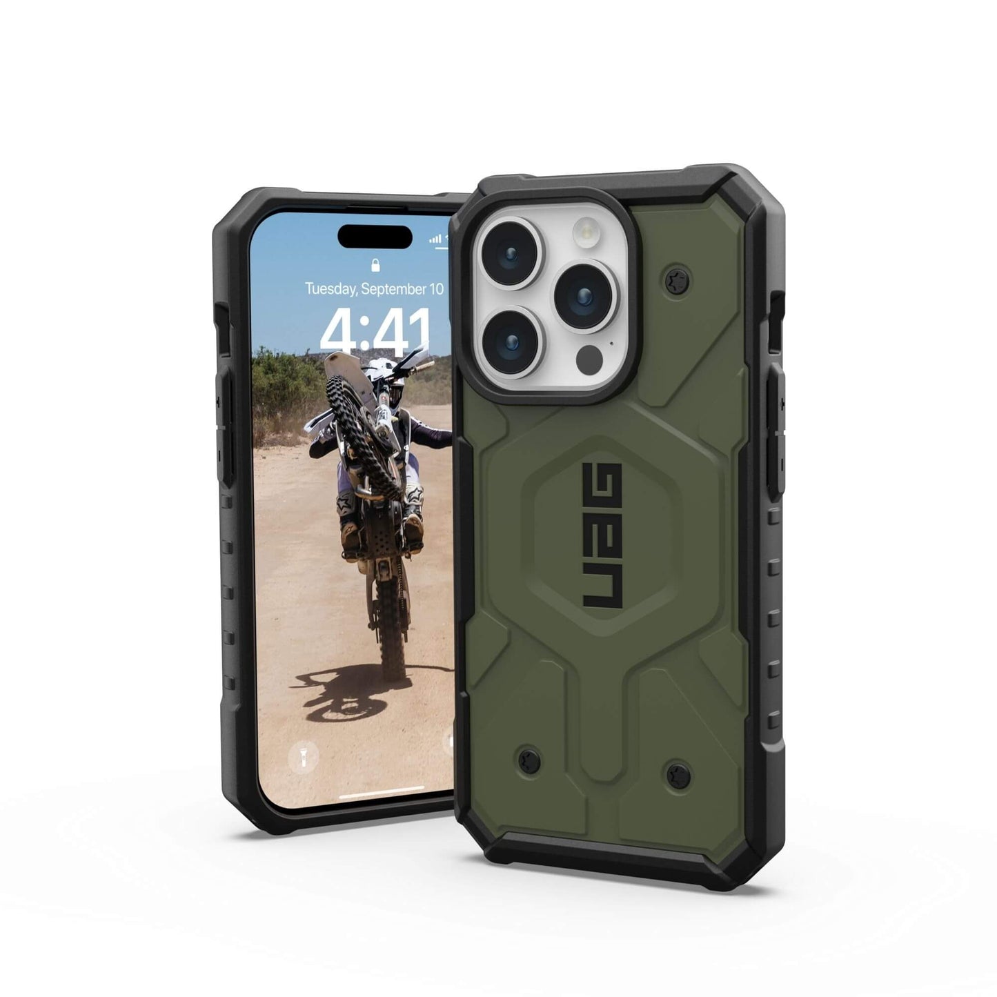 UAG Urban Armor Gear Pathfinder MagSafe Case | Apple iPhone 15 Pro | olive drab